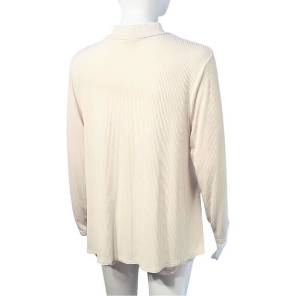 Luxe Mock-Neck Rib-Knit Swing Top NWOT - Picture 4 of 8